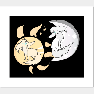 Cute borzoi dogs in love Posters and Art